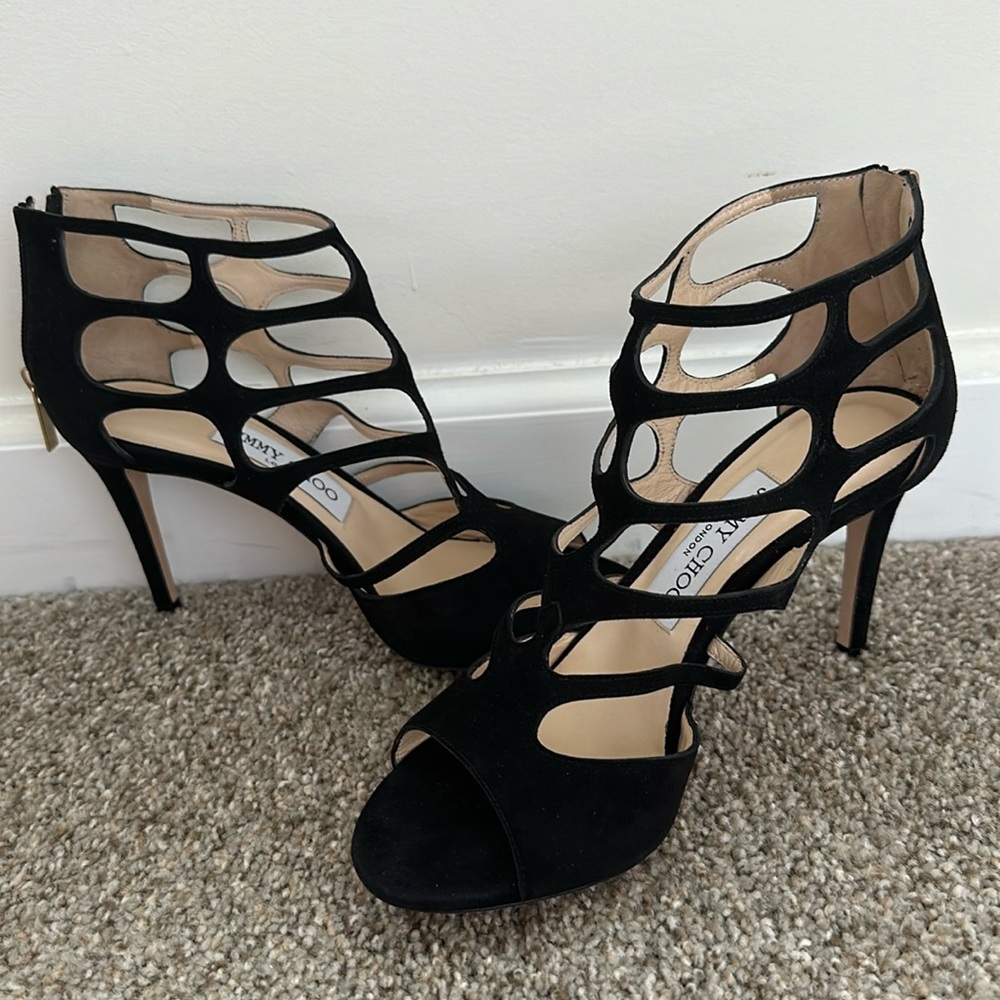 Jimmy Choo Black Strappy Heels